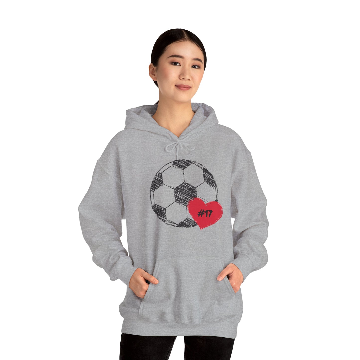 Soccer Hoodie with Player Number - Hooded Sweatshirt