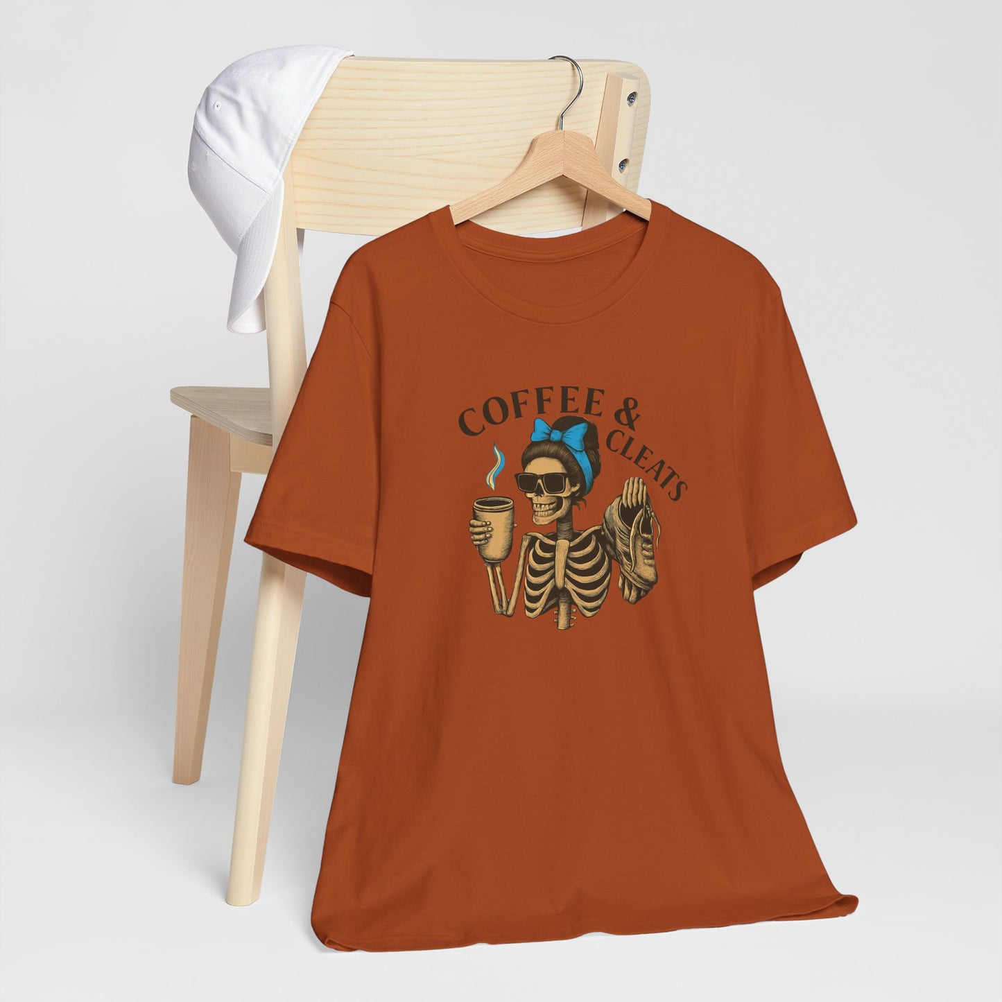 Coffee & Cleats Skeleton Comfy Tee