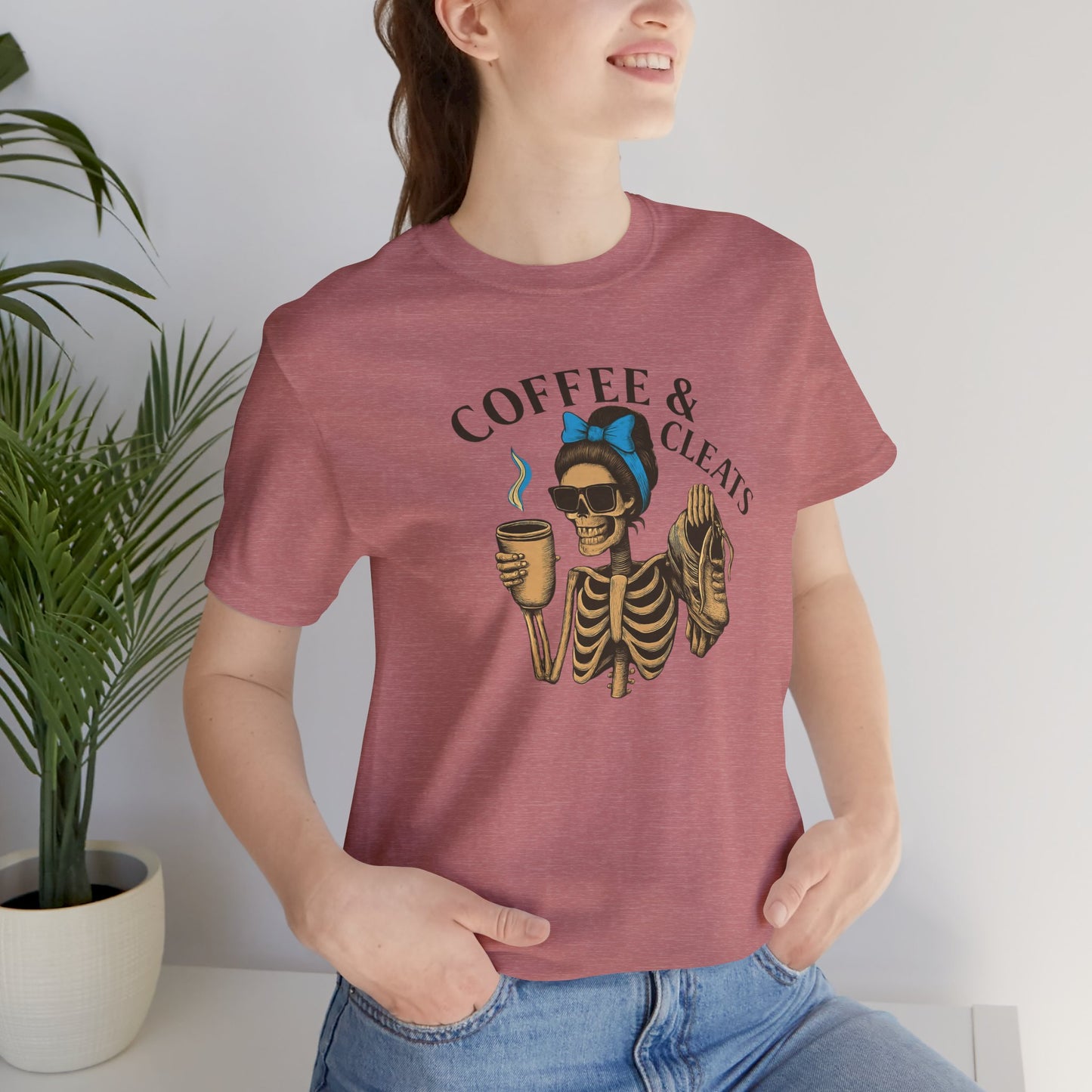 Coffee & Cleats Skeleton Comfy Tee