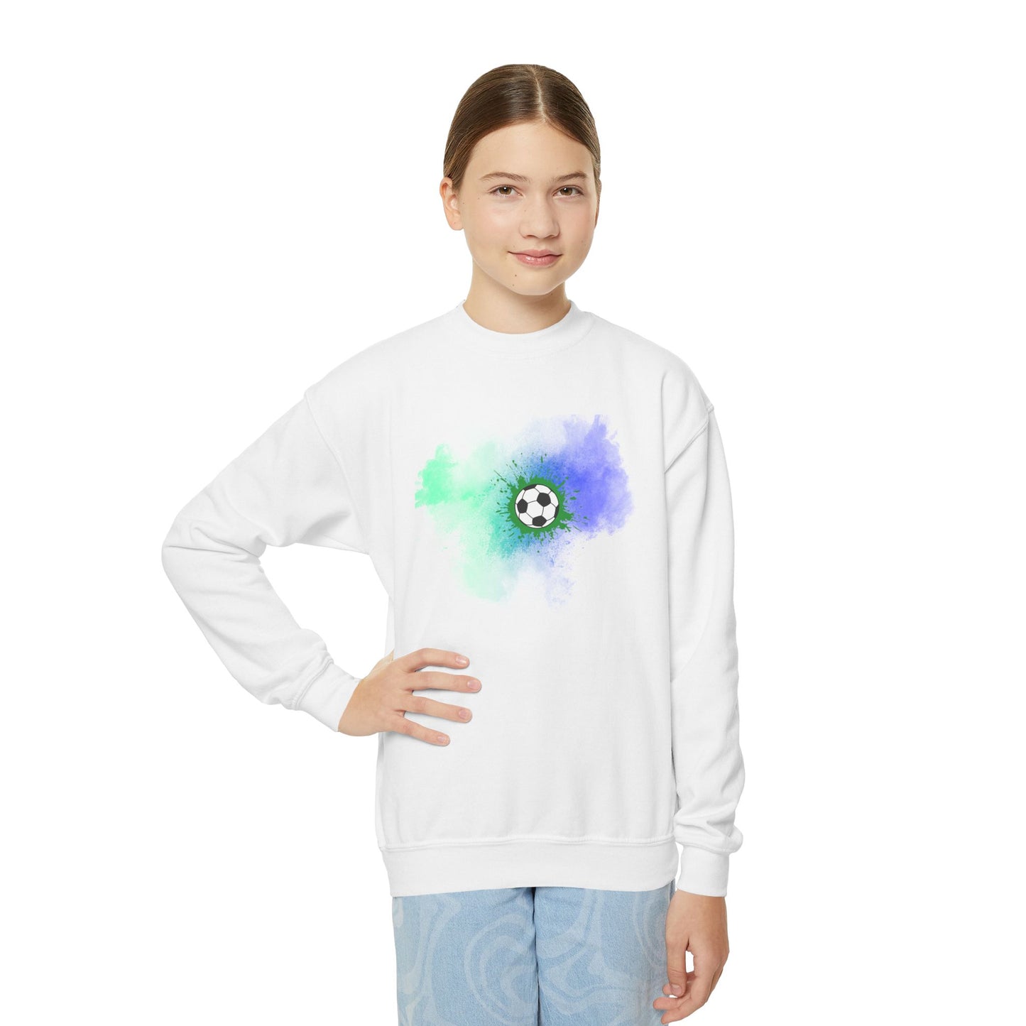 Youth Soccer Splash Comfy Sweatshirt