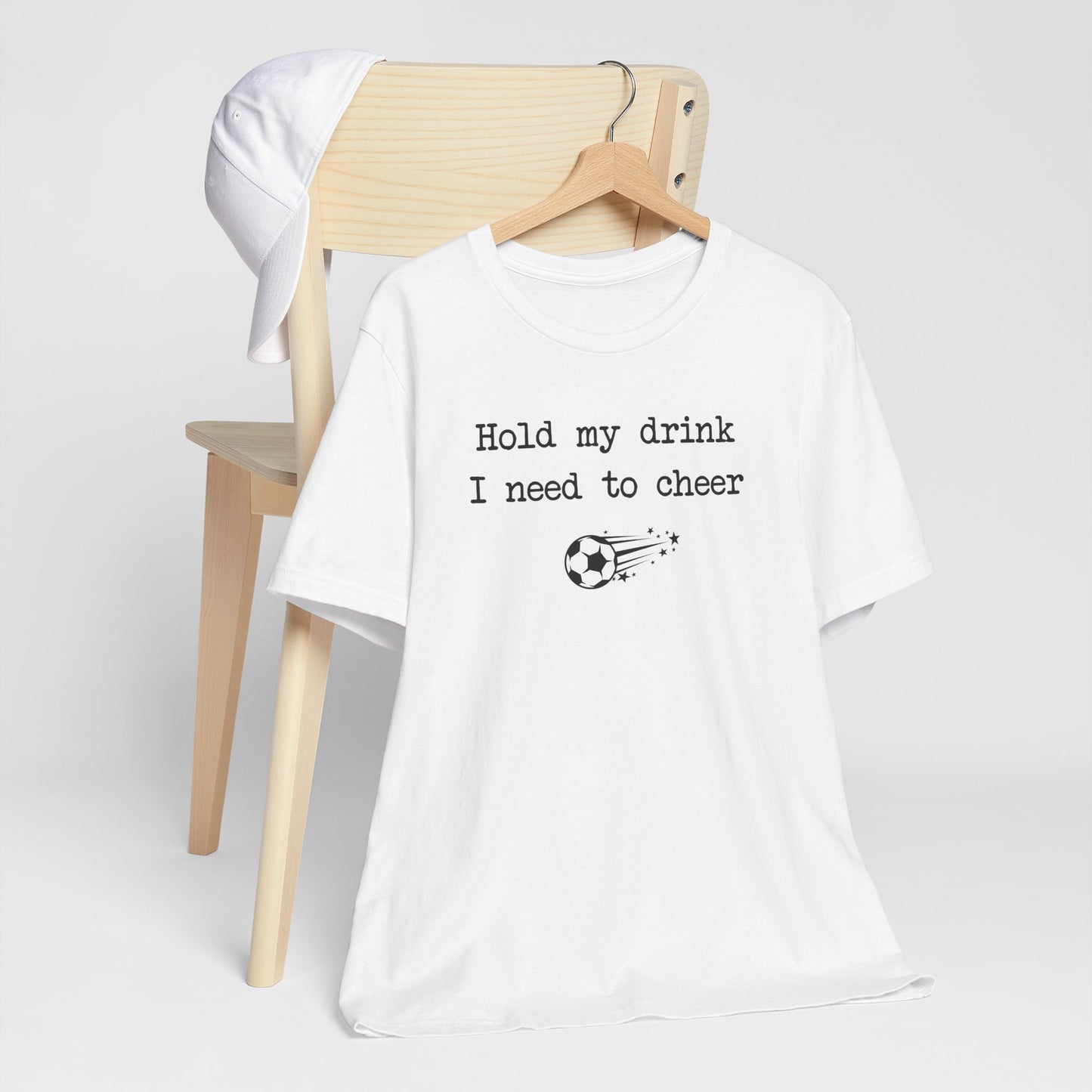 Soccer Cheer Tee - "Hold My Drink, I Need to Cheer" Comfy Tshirt