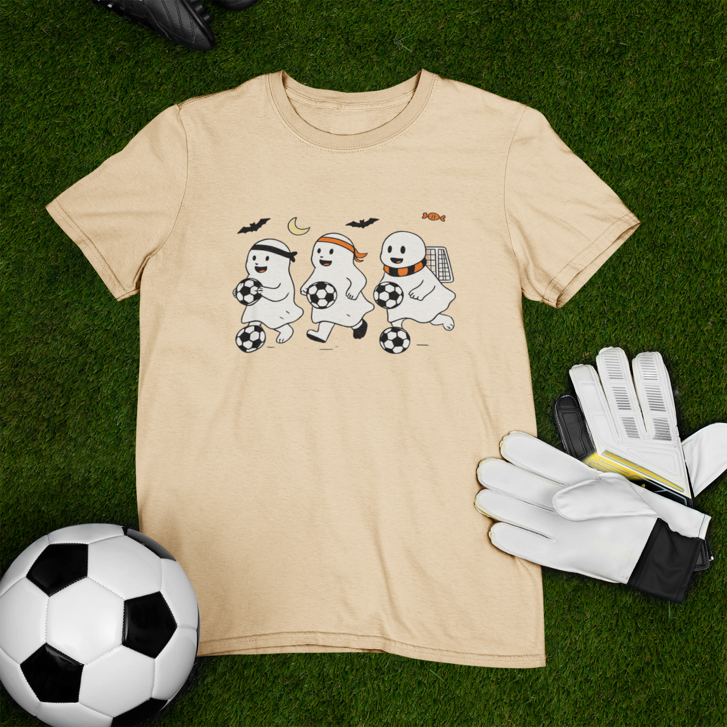 Cute Soccer Ghosts Comfy Tee