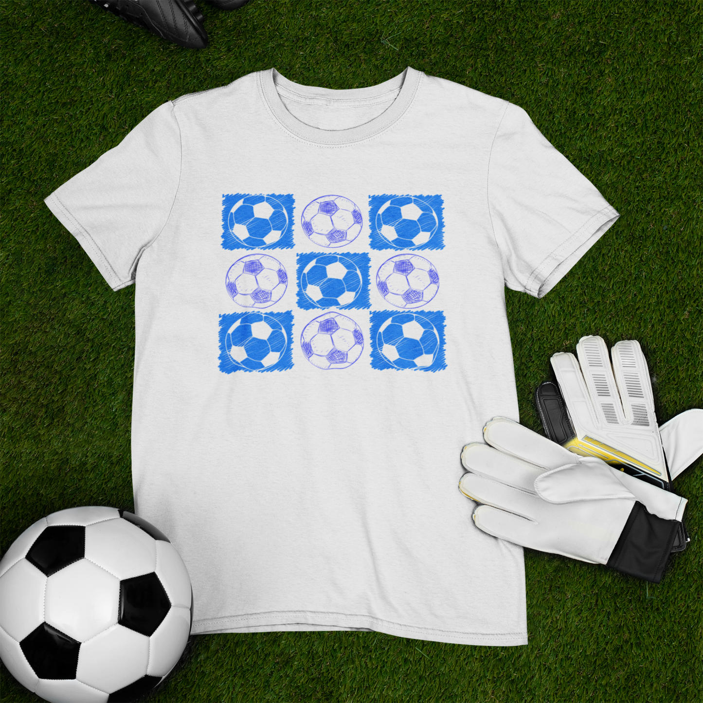 Soccer Ball Checkered Comfy T-shirt