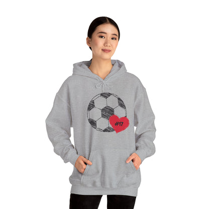 Soccer Hoodie with Player Number - Hooded Sweatshirt