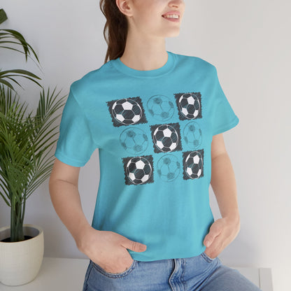 Soccer Ball  Checkered Comfy T-shirt