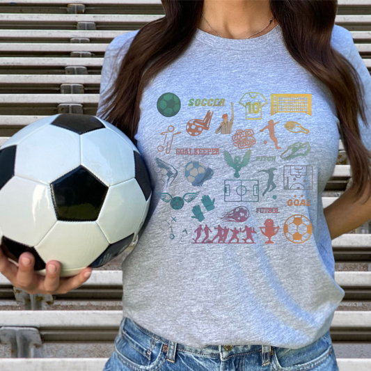 Soccer Collage Colorful T-Shirt
