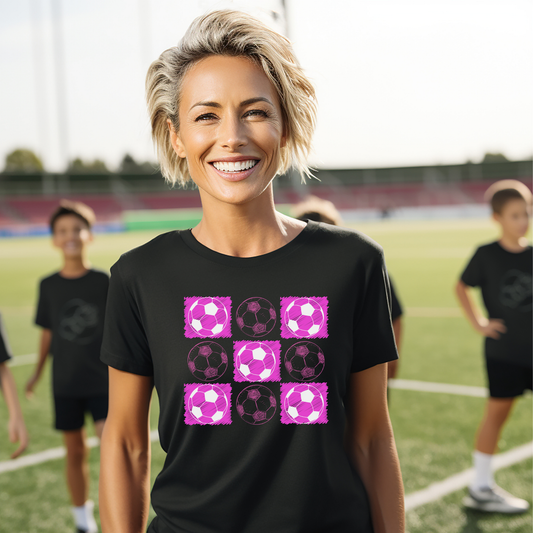 Soccer Ball  Checkered Comfy T-shirt