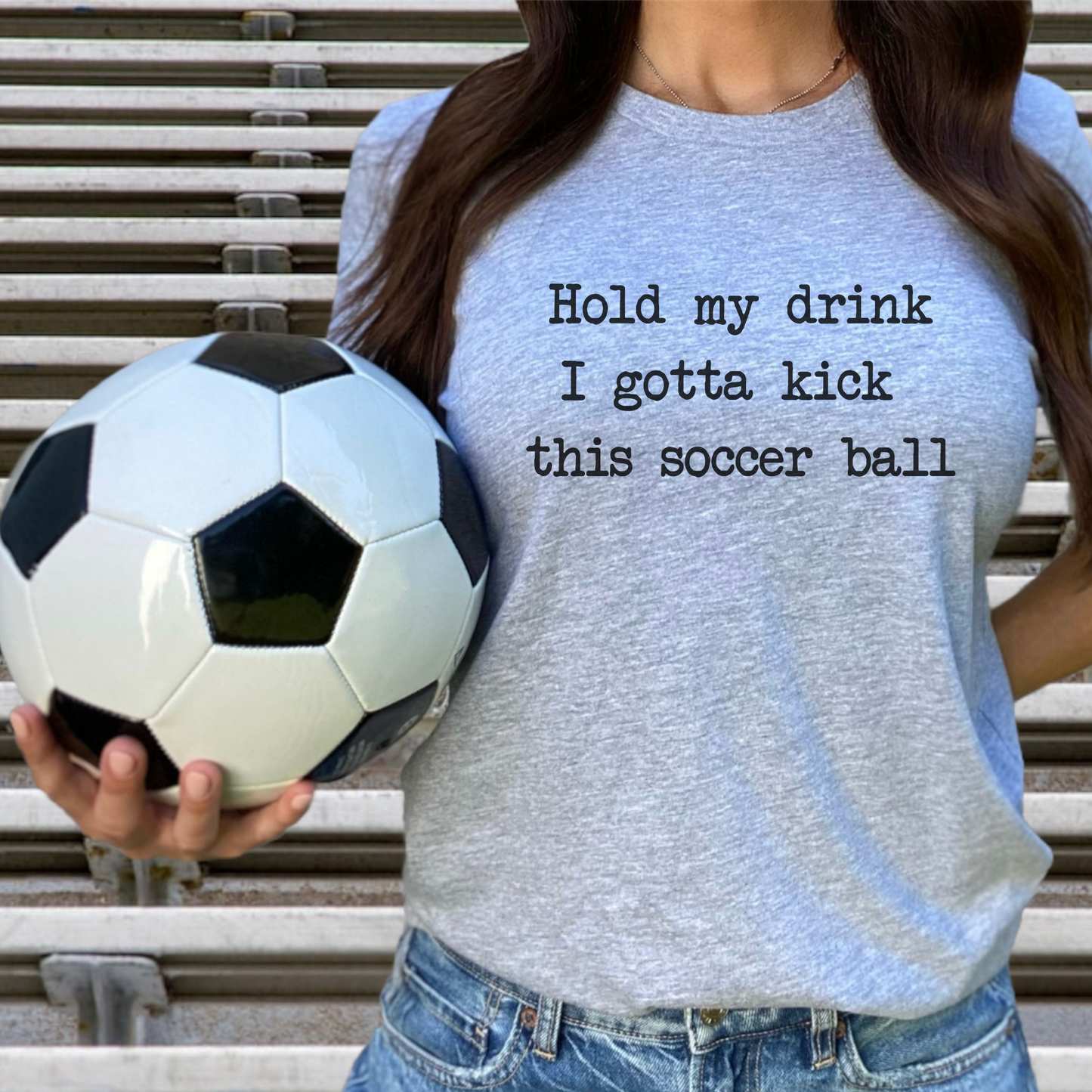 'Hold My Drink, I Gotta Kick This Soccer Ball' Comfy T-Shirt