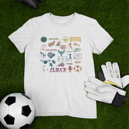 Soccer Collage Colorful T-Shirt